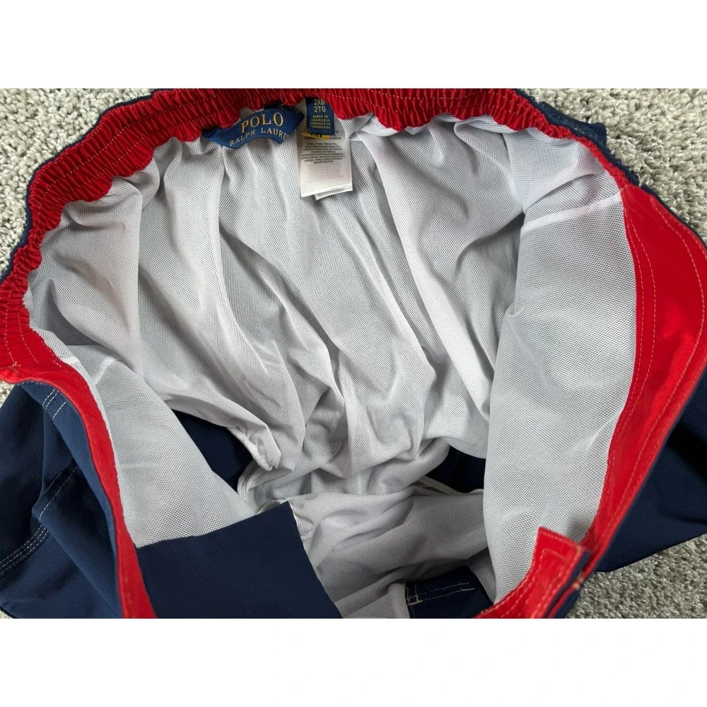 Polo Ralph Lauren Swimwear Cargo Swim Trunks Lined Pony Navy‎ Mens 2XB